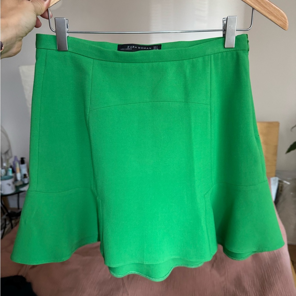 Zara Green Flared Women's Skirt - size M